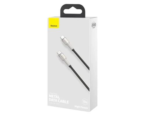 Дата кабель USB-C to USB-C 2.0m 100W metal black Baseus (CATJK-D01)