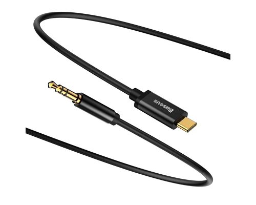 Аудіокабель Baseus Yiven Type-C male To 3.5 male, nylon braid, 1,2m, Black (CAM01-01)