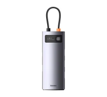 USB-хаб Baseus Metal Gleam Series 4-in-1 Multifunctional Type-C HUB Docking Station Gray（Type-C to USB3.0*4） (WKWG070013) 