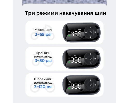 Автомобільний насос Baseus PrimeTrip Series Portable Bike Pump Cosmic Black (C11169000121-00)
