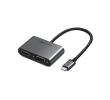 USB-хаб UGREEN USB-C to HDMI + VGA +USB 3.0 Adapter with PD (Space Gray) (UGR-50505) 