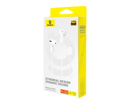 Навушники дротові Baseus Encok HZ20 (3.5mm)  Moon White (A00171500213-00)