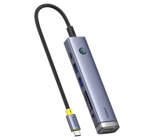 USB-хаб Baseus UltraJoy Series 7-Port HUB AIR Space Grey (Type-C to HDMI4K@60Hz*1+USB3.0*2+PD*1+SD/TF3.0*1+3.5mm*1) (B00052803811-02) 