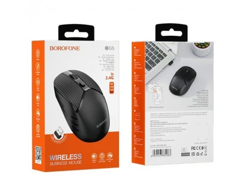 Маніпулятор миша BOROFONE BG5 Business wireless mouse Black (6974443382990)