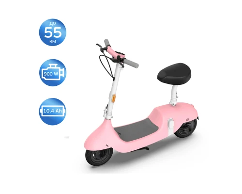 Електросамокат з сидінням OKAI Ceetle PRO EA10C Pink 10', 350(900)W, 25Km/h, 10.4Ah, 55Km, 20%, NFC, App.29kg (EA10C-P)