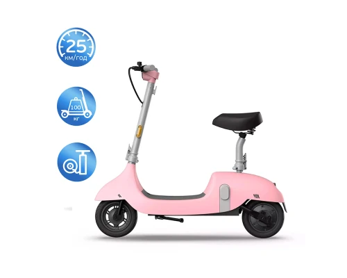 Електросамокат з сидінням OKAI Ceetle PRO EA10C Pink 10', 350(900)W, 25Km/h, 10.4Ah, 55Km, 20%, NFC, App.29kg (EA10C-P)