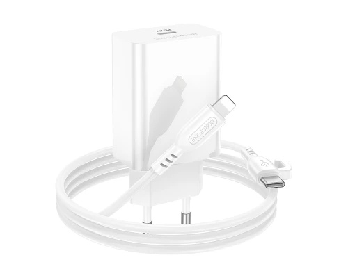 Мережевий зарядний пристрій з кабелем BOROFONE BA21A Pro Long journey single port PD20W charger set(C to iP) White (6941991111419)