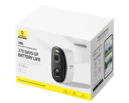Додаткова IP-камера відеоспостереження Baseus Security N1 Plus Outdoor Camera 2K White (S0TZ002130)