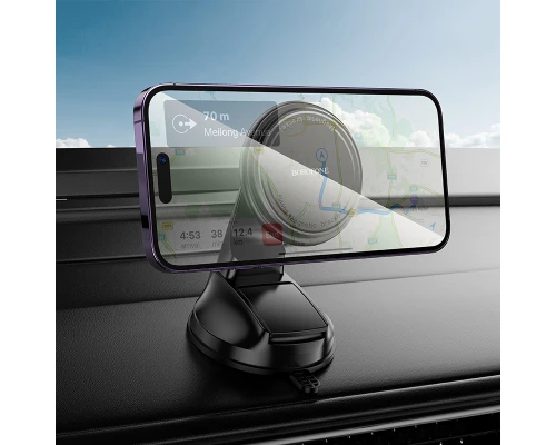 Автотримач для телефона BOROFONE BH136 Parker ring magnetic car holder(center console) Black (6941991121418)