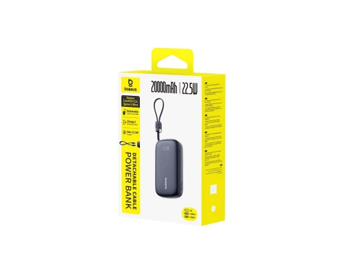 Зовнішній акумулятор Baseus EnerFill FC21 Qpow 3 Ultra Digital Display Power Bank with Detachable Cable 20000mAh 22.5W Cosmic Black (E0027M00)