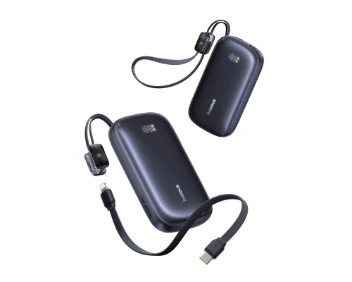 Зовнішній акумулятор Baseus EnerFill FC21 Qpow 3 Ultra Digital Display Power Bank with Detachable Cable 20000mAh 22.5W Cosmic Black (E0027M00)
