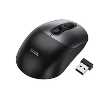 Маніпулятор миша HOCO GM28 2.4G business wireless mouse Black Metal Gray (6942007619684)