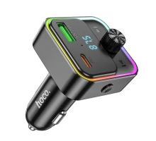 АЗП з FM-модулятором HOCO E81 Fantasy PD30W+QC3.0 car BT FM transmitter Black (6942007612296)