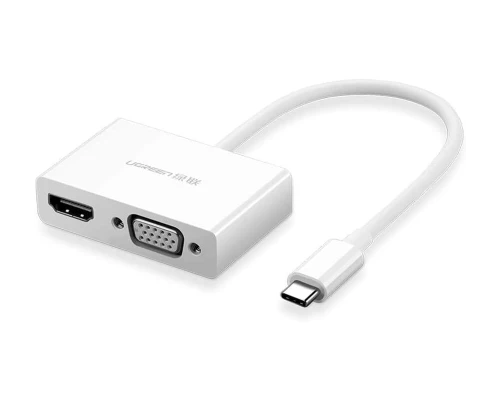 USB-хаб UGREEN USB Type C to HDMI + VGA Converter (White) (UGR-30843) 