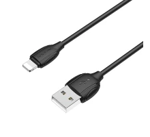 Кабель BOROFONE BX19 USB to iP 2.4A, 1m, PVC, TPE connectors, Black (6931474701756)