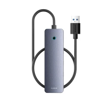USB-хаб Baseus UltraJoy Series 4-Port  HUB Lite 50cm Space Grey（USBA to USB3.0*4+Type-C5V） (B0005280B811-01) 
