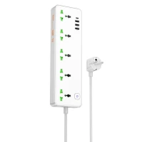 Мережевий подовжувач HOCO  AC13A Talento 5-position socket(1C3A) (1,5 m) White (6942007607148)