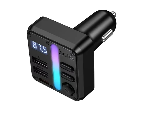 АЗП з FM-модулятором HOCO E89 Libre 45W(1A1C) car BT FM transmitter Black (6942007673808)