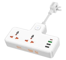 Мережевий подовжувач HOCO AC12 Reise 2-position expansion socket(PD30W/1C3A) (US) White (6942007607087)